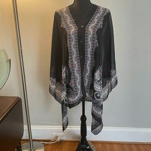 Shear Black Poncho